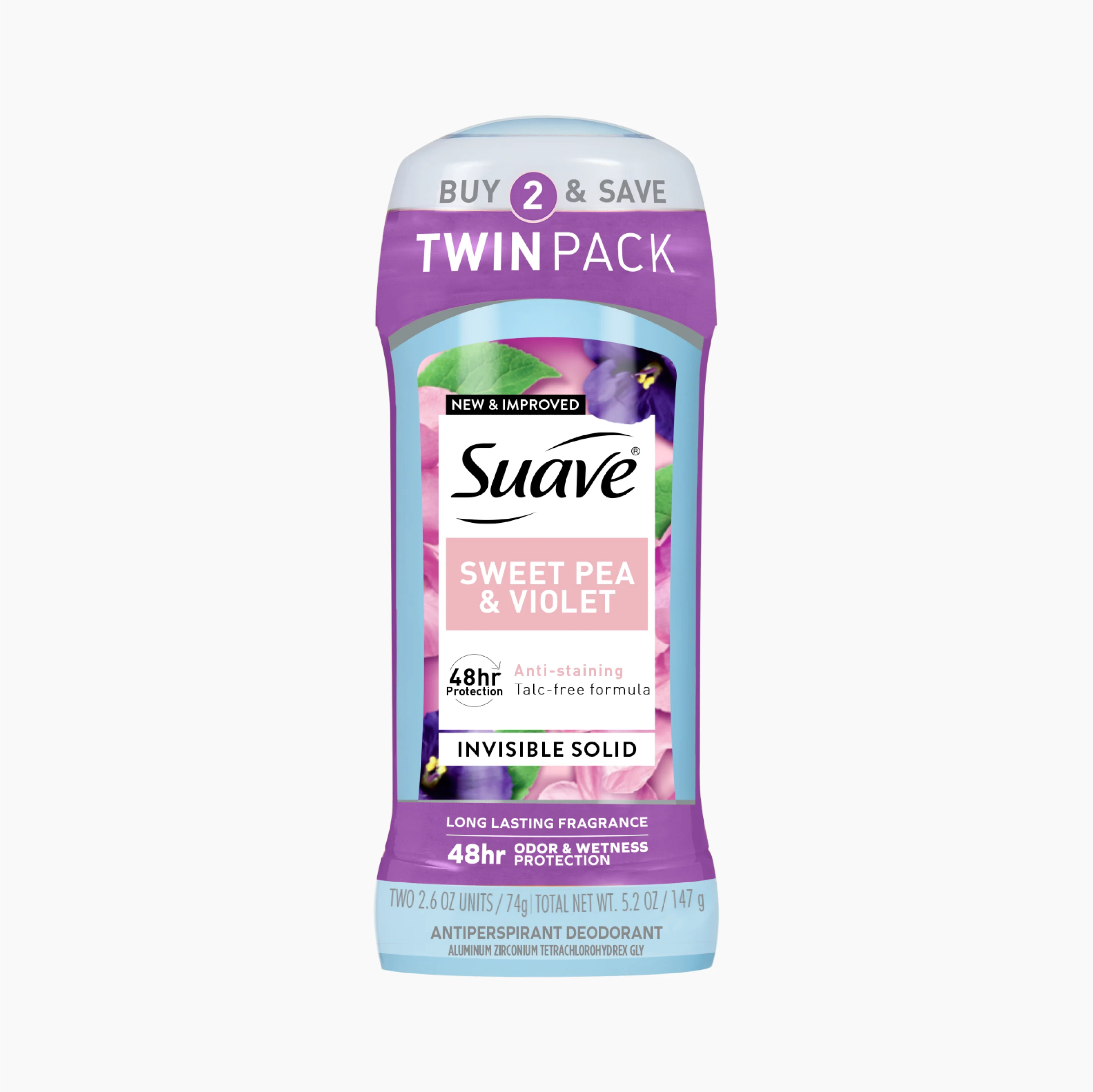Invisble Solid Sweet Pea & Violet Invisible Solid Antiperspirant Deodorant Stick ...