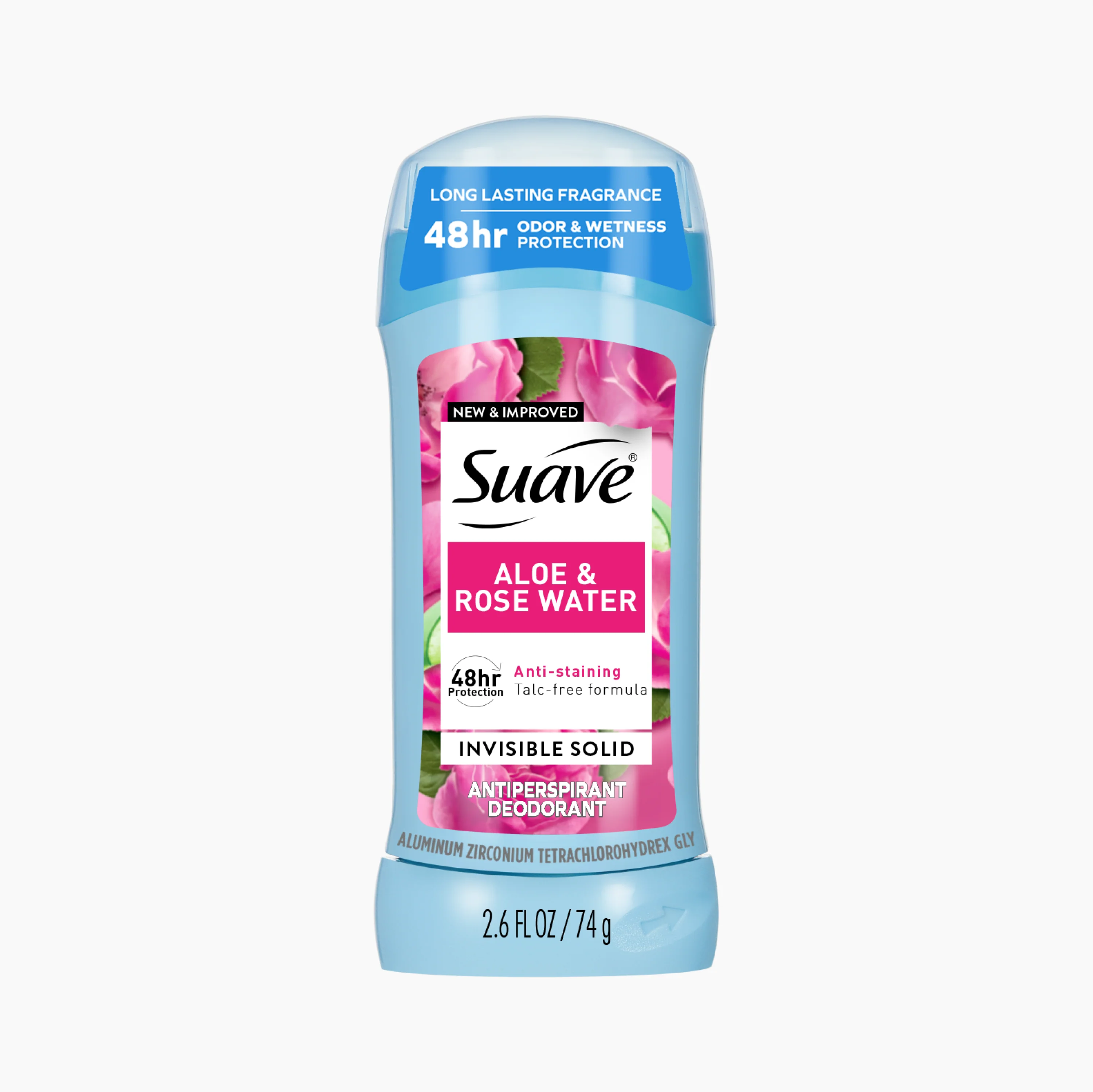 Invisble Solid Aloe & Rosewater Invisible Solid Antiperspirant Deodorant Stick - Suave ...